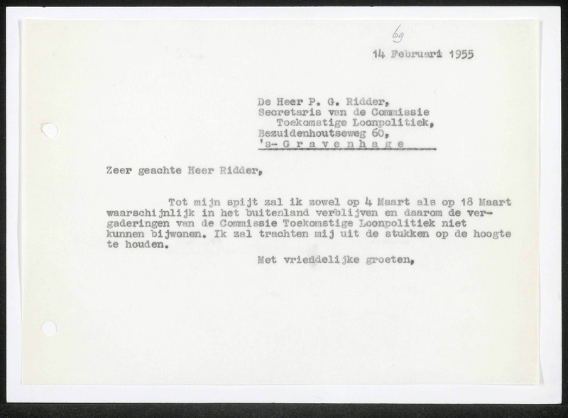 Letter to P.G. Ridder