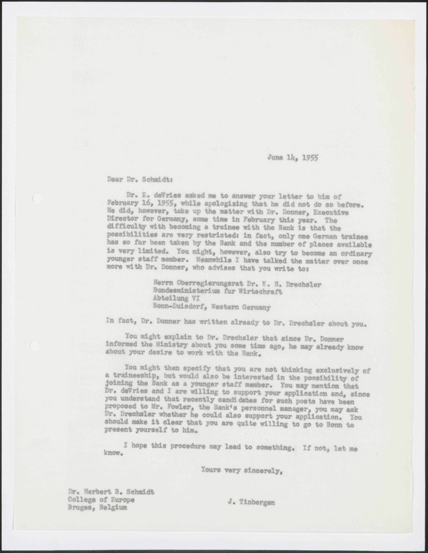 Letter to H.B. Schmidt