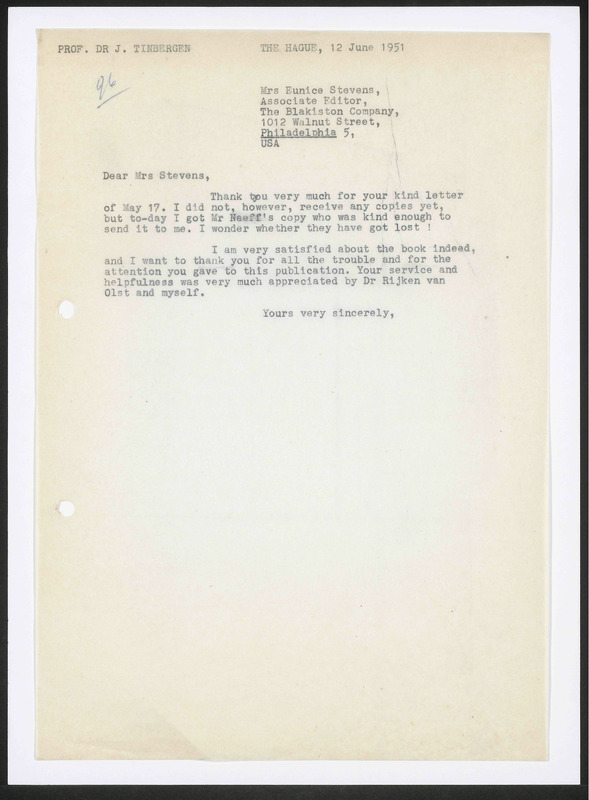 Letter to Eunice Stevens