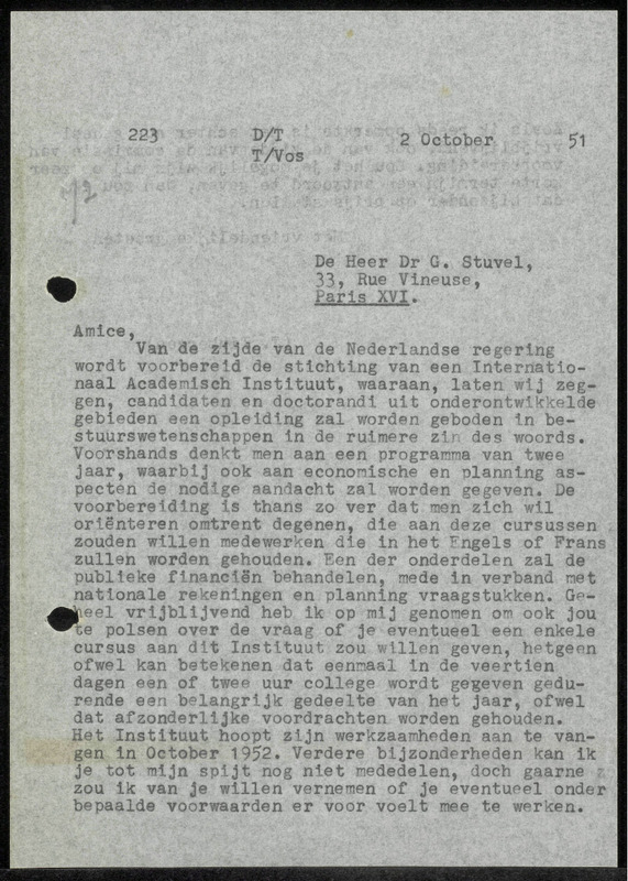Letter to G. Stuvel