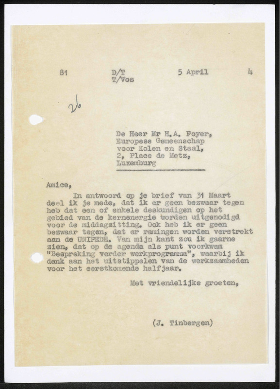 Letter to H.A. Foyer