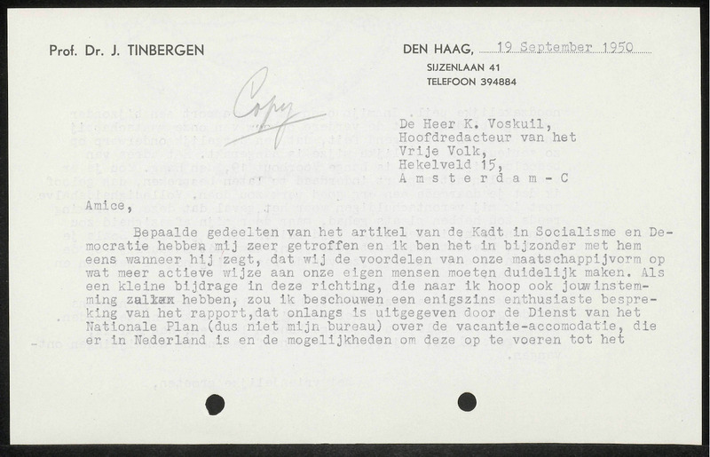 Letter to K. Voskuil