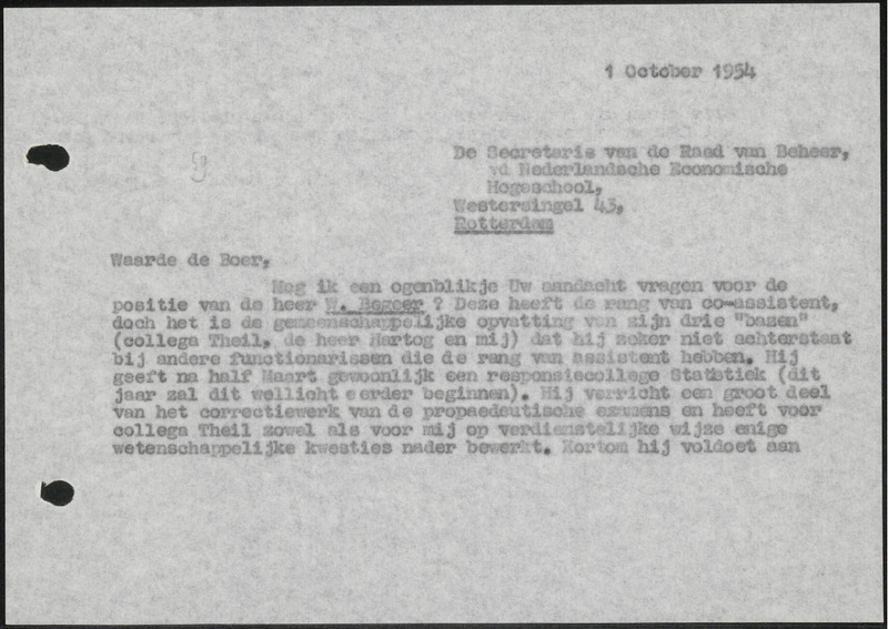 Letter to de Boer