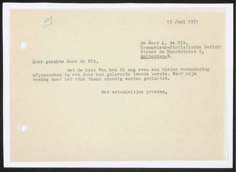 Letter to A. de Wit