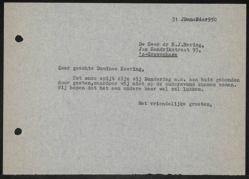 Letter to H.J. Heering