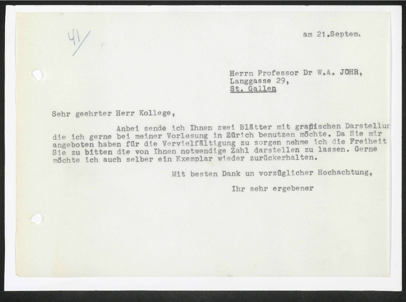 Letter to W.A. Jöhr