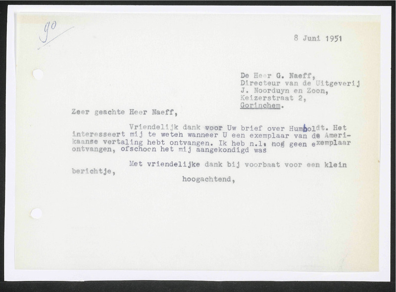 Letter to G. Naeff