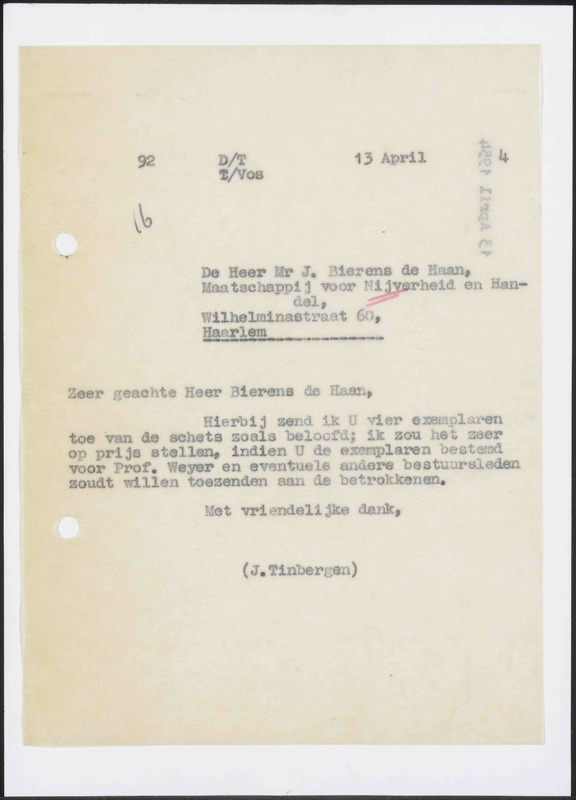 Letter to J. Bierens de Haan
