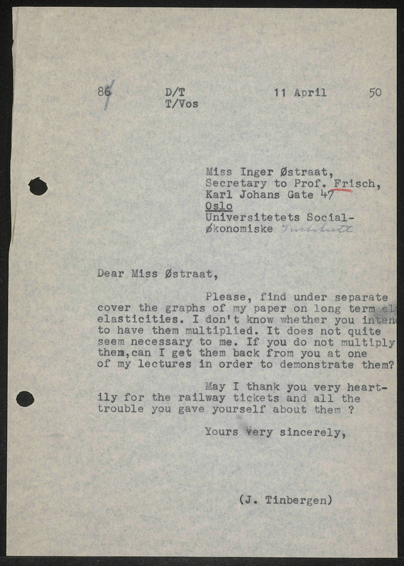 Letter to Inger Østraat