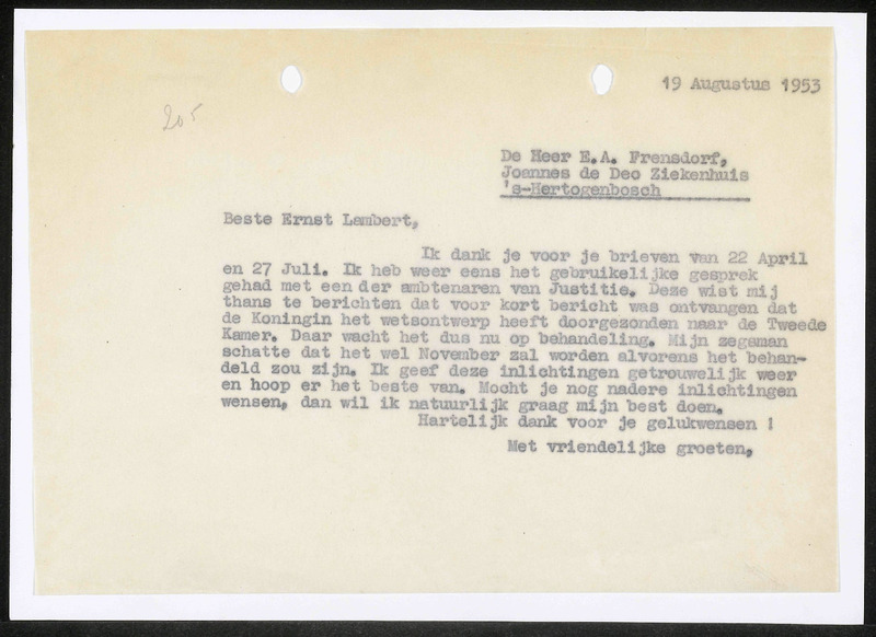 Letter to E.L. Frensdorf
