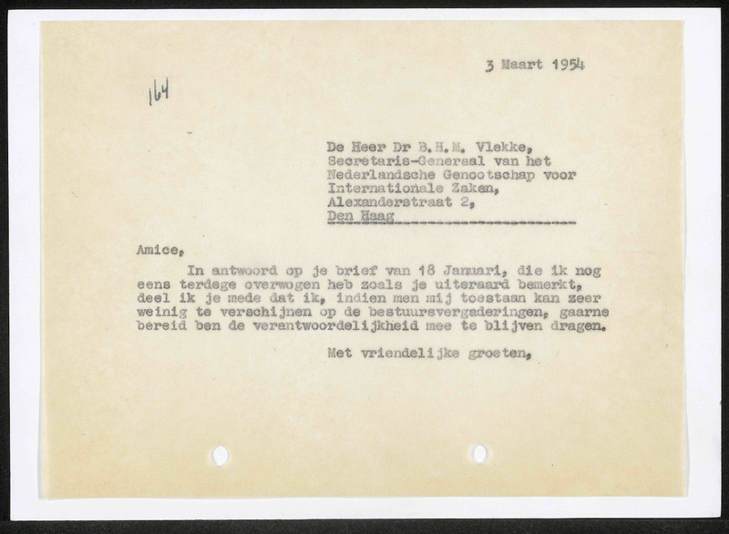Letter to B.H.M. Vlekke