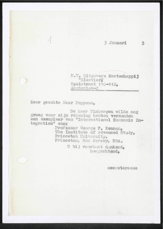 Letter to Foppema