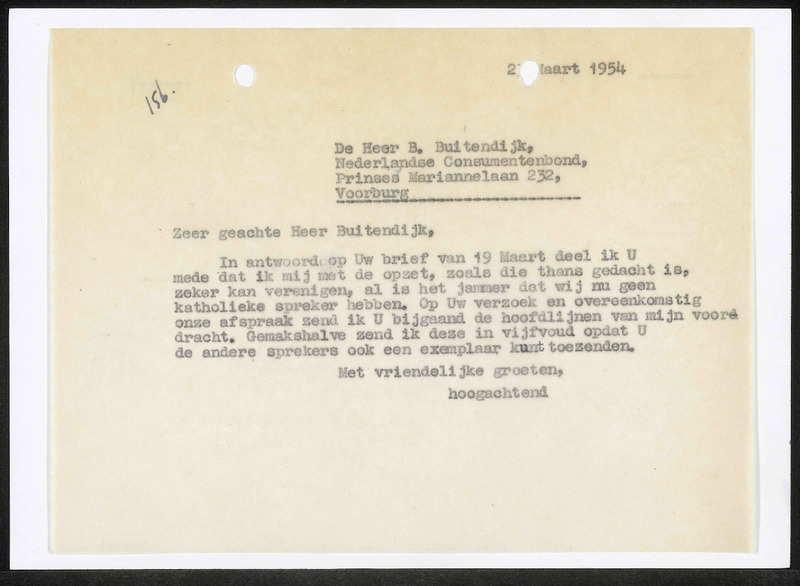 Letter to B. Buitendijk