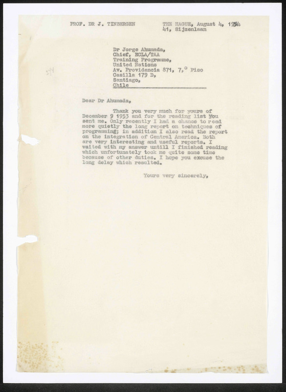 Letter to J. Ahumada