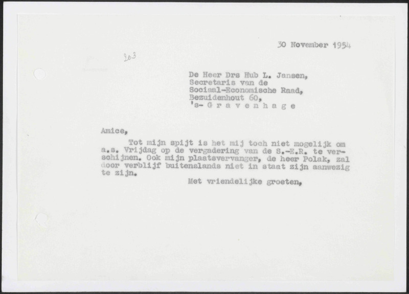 Letter to L. Jansen