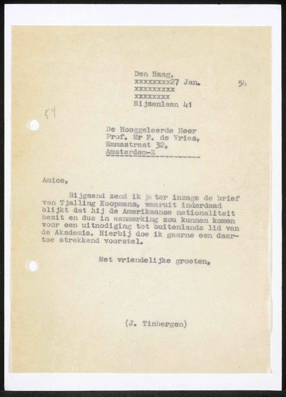 Letter to F. de Vries