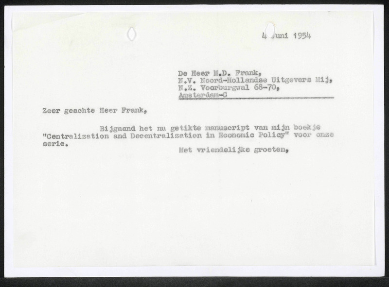 Letter to M.D. Frank