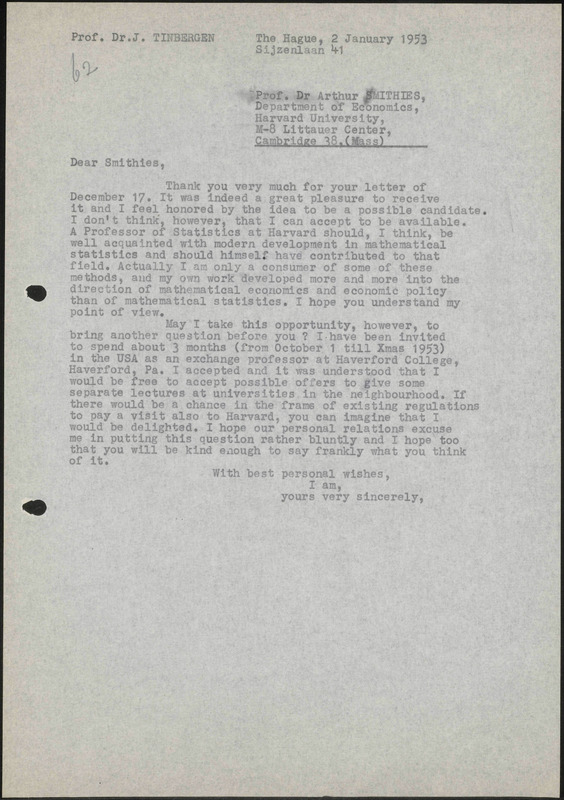 Letter to A. Smithies