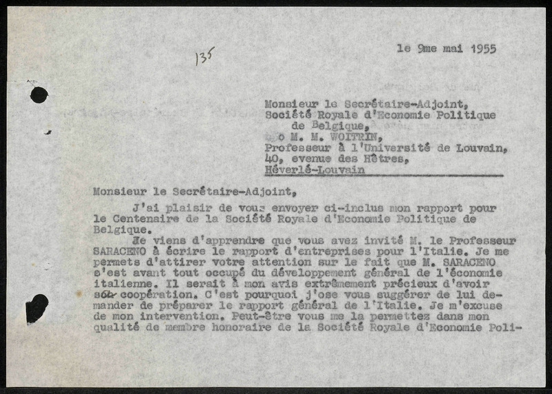 Letter to M.M. Woitrin