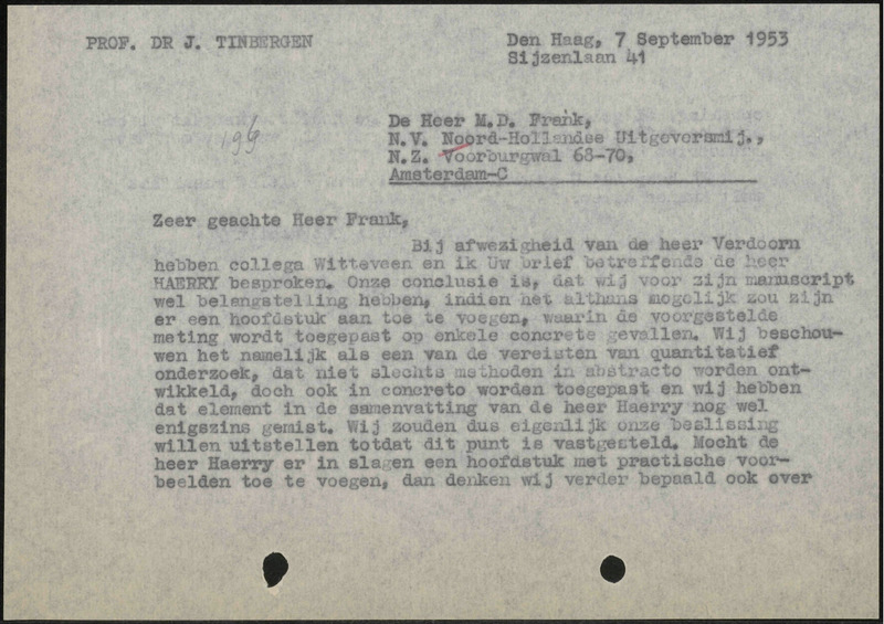 Letter to M.D. Frank