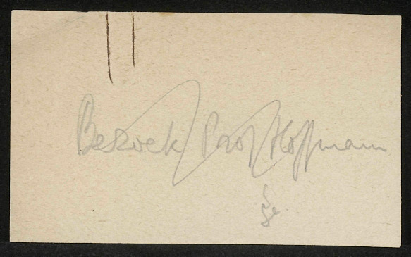 Letter to Walther Hoffmann
