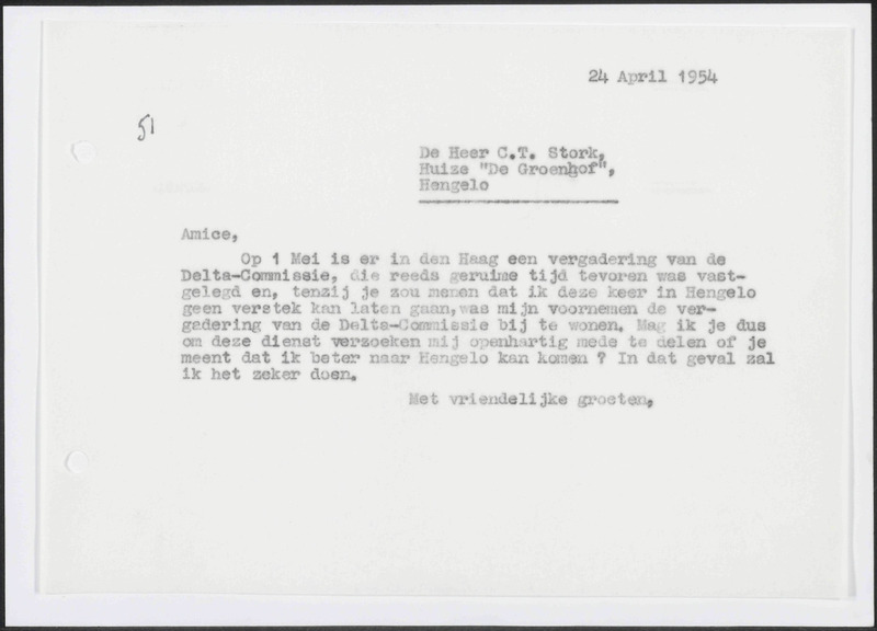 Letter to C.T. Stork