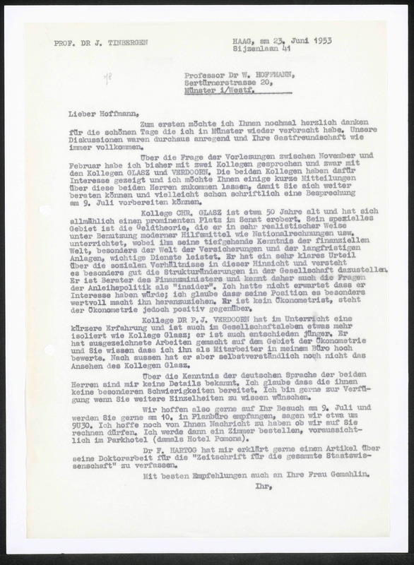 Letter to Walther Hoffmann