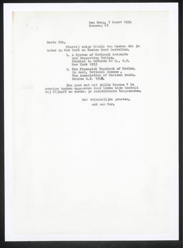 Letter to M.H. Ekker