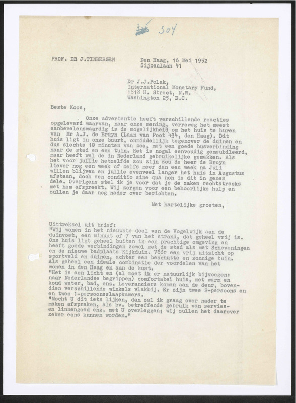 Letter to J.J. Polak