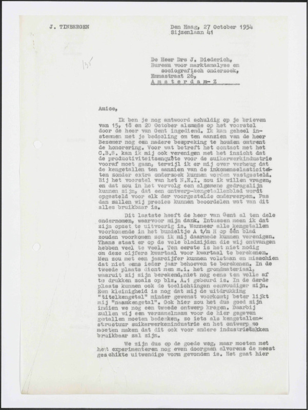 Letter to J. Diederich
