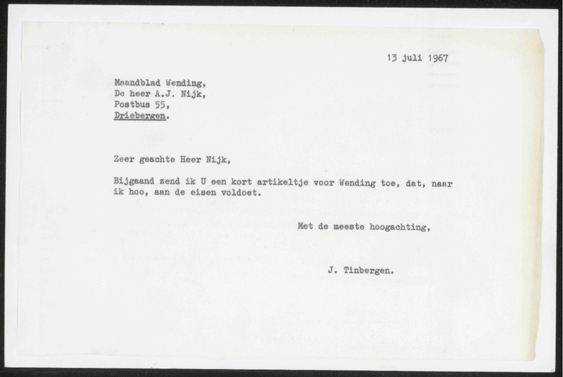 Letter to A.J. Nijk
