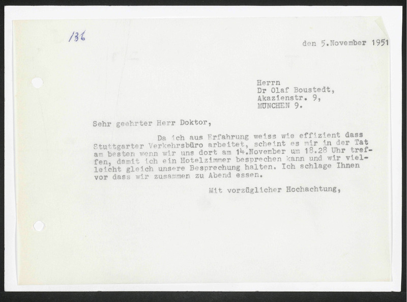 Letter to Olaf Boustedt