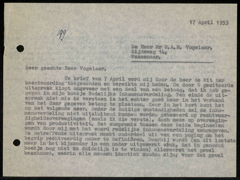 Letter to G.A.M. Vogelaar