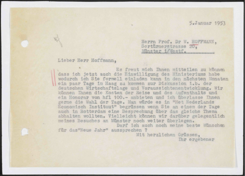 Letter to Walther Hoffmann