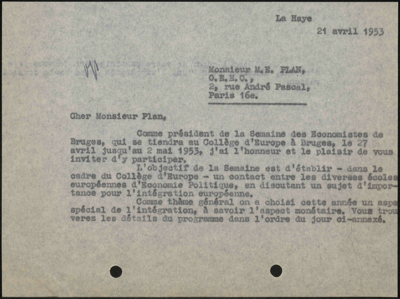 Letter to M.E. Plan