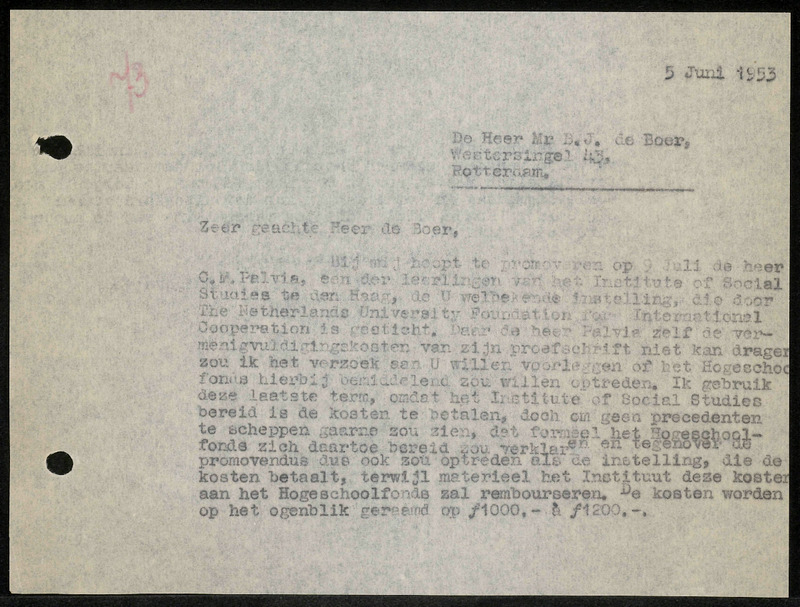 Letter to B.J. de Boer