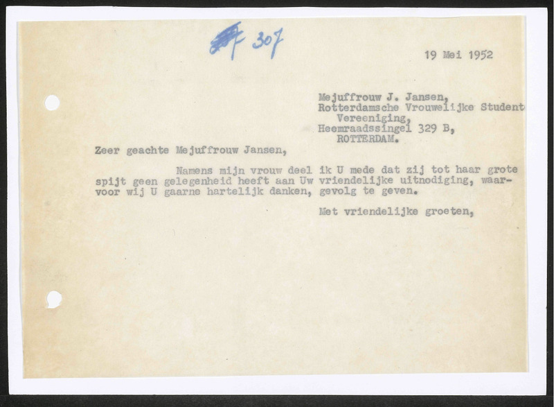 Letter to J. Jansen