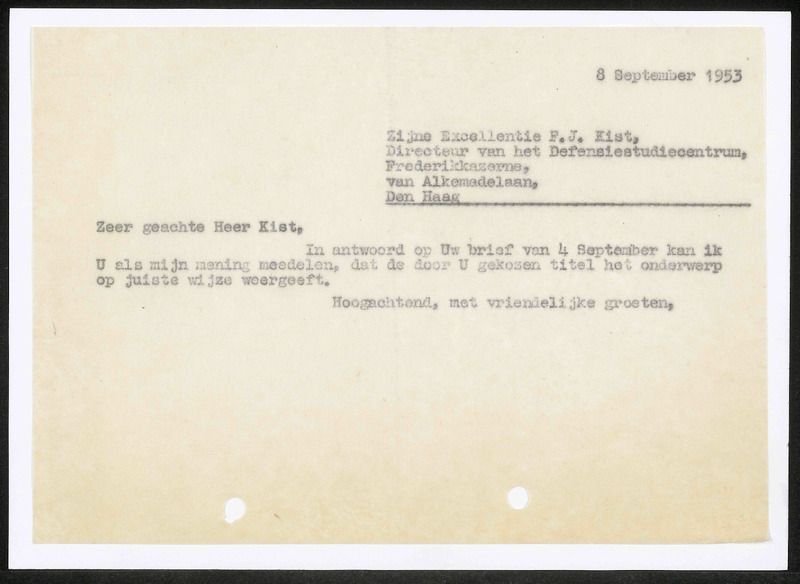 Letter to F.J. Kist
