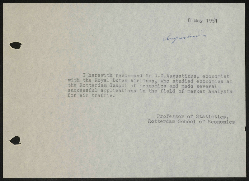 Letter to J.G. Augustinus