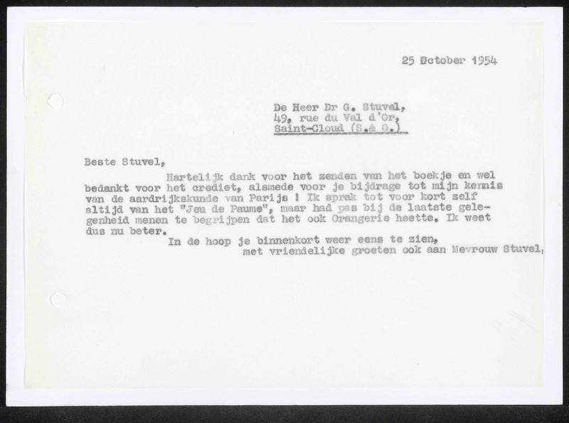 Letter to G. Stuvel