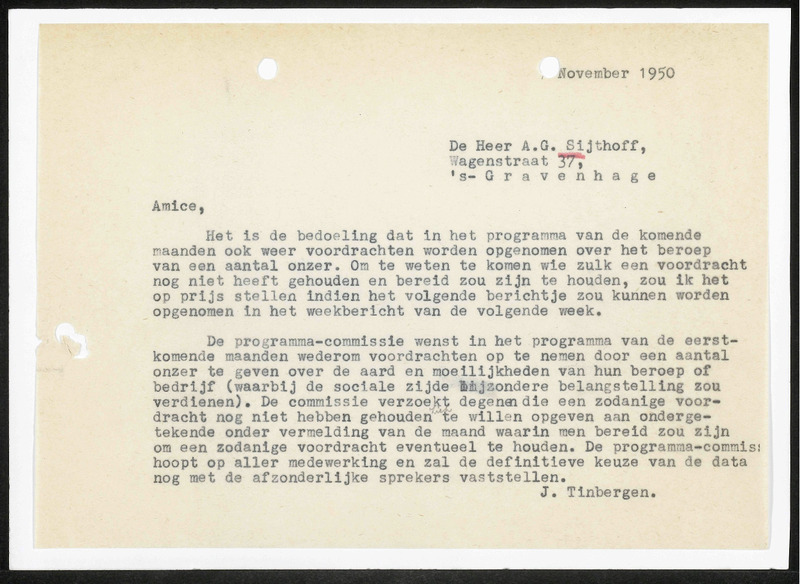 Letter to A.G. Sijthoff