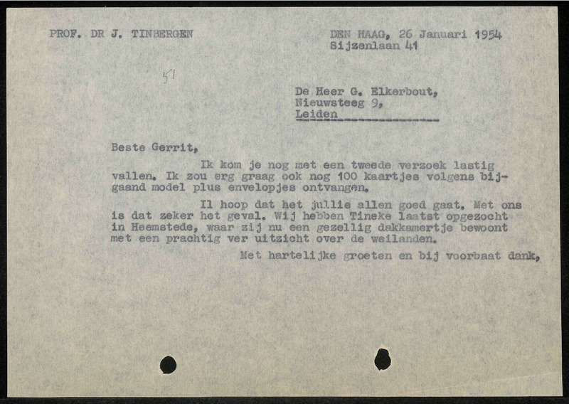 Letter to G. Elkerbout
