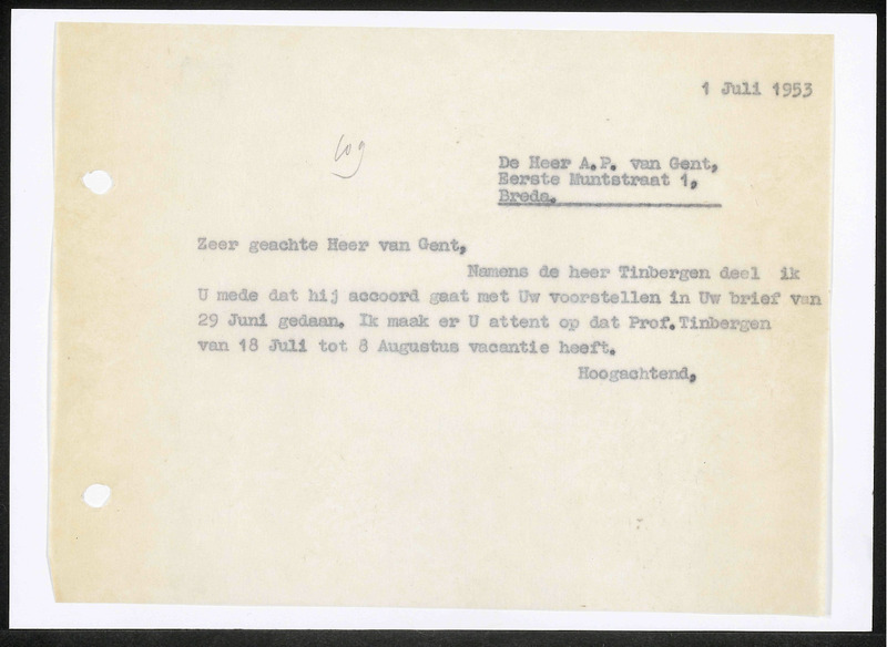 Letter to A.P. van Gent