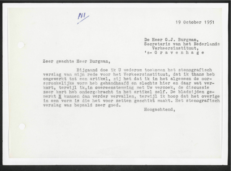 Letter to G.J. Burgman