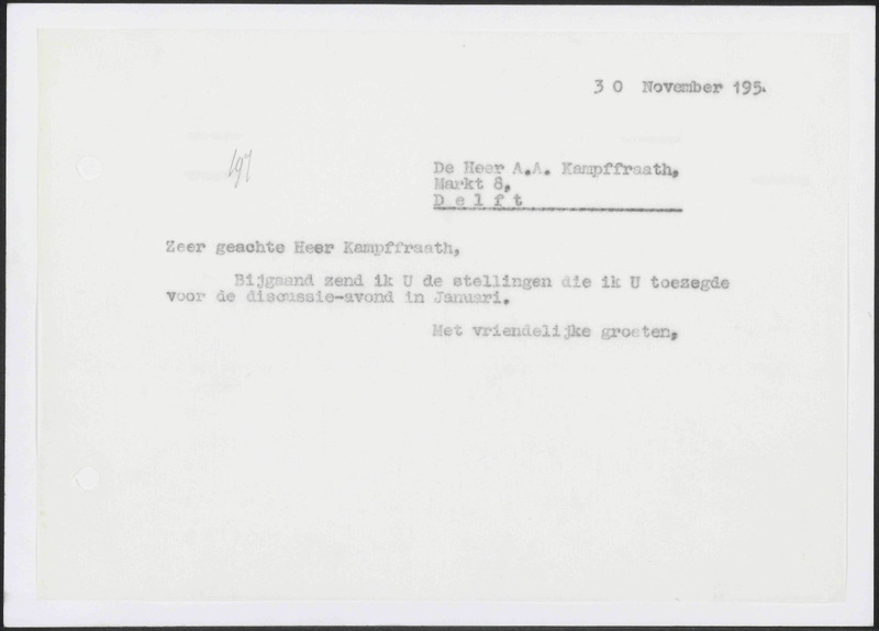 Letter to A.A. Kampfraath