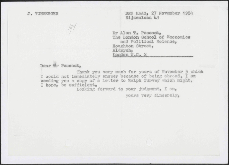 Letter to A.T. Peacock