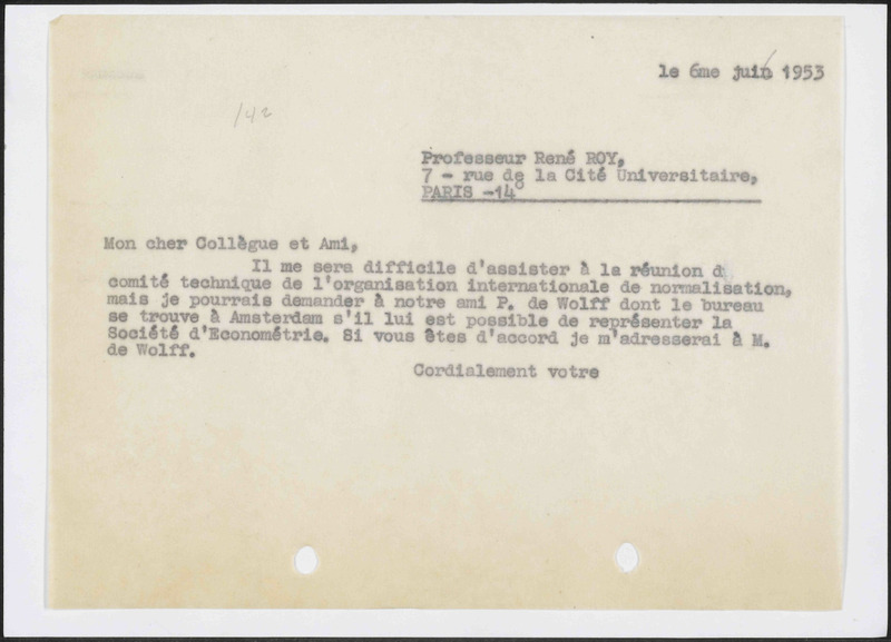 Letter to R. Roy