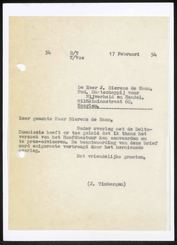 Letter to J. Bierens de Haan