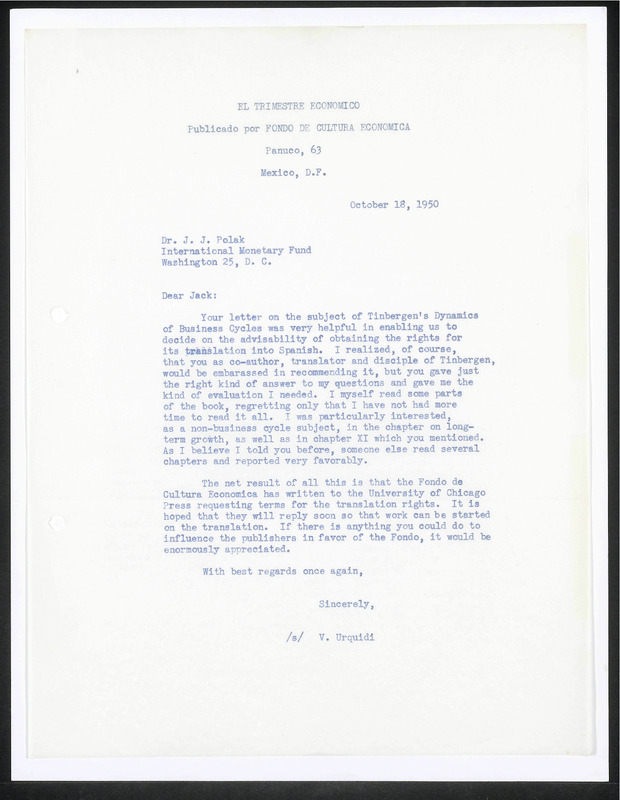 Letter to J.J. Polak