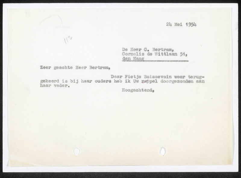 Letter to C. Bertram